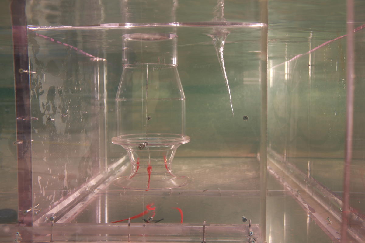 Development of a vortex at the intake of a pump | Artelia