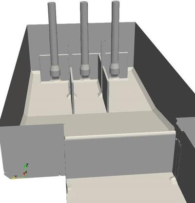 Numerical model of a pumping chamber | Artelia Hydraulics