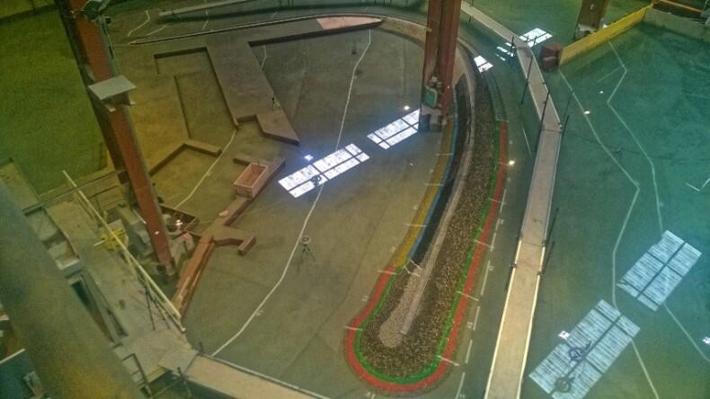 Model of the terminal in the wave basin | Artelia hydraulics