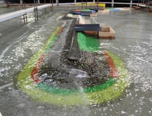 Stability tests in wave basin | Artelia hydraulics