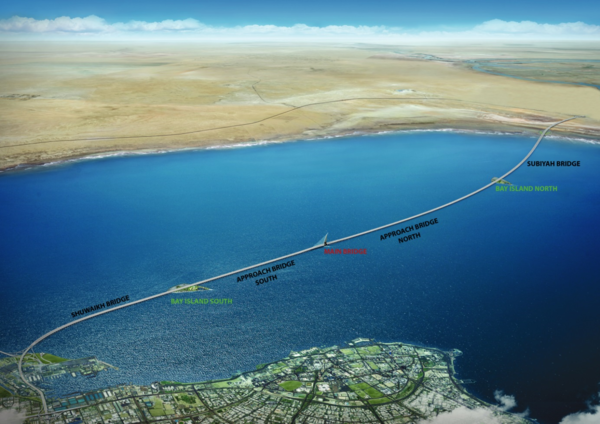 Artist view of the Al-Sabah causeway