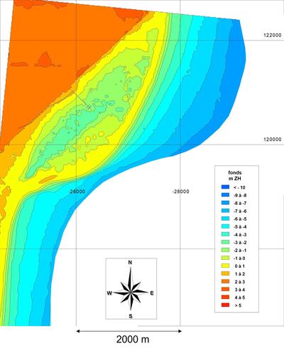 Sand spit morphology modelled after 10 years | Artelia hydraulics
