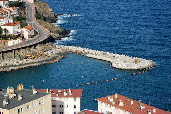 View of the breakwater after works | Artelia hydraulics