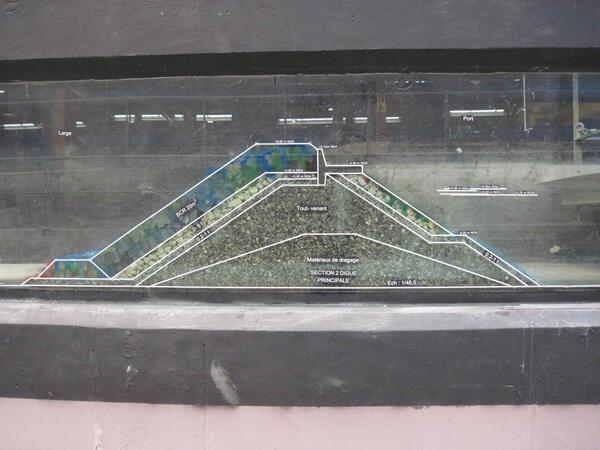Trunk section of the main breakwater in 2D | Artelia hydraulics